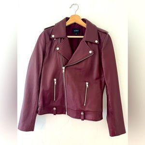 Ena Pelly Minimalist Biker Jacket / Bordeaux (burgundy)
